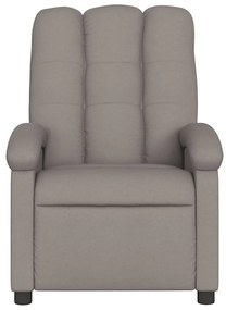 Poltrona de massagens reclinável tecido cinzento-acastanhado