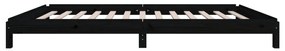 Cama empilhável 90 x 200 cm madeira de pinho maciça preto