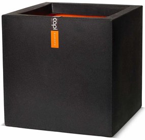 424342 Capi Vaso Urban Smooth quadrado 40x40x40 cm preto KBL903