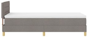 Cama Box Spring com Colchão Taupe 100x200 cm Tecido