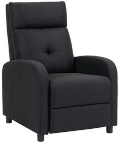 HOMCOM Poltrona Relax Reclinável até 155° Poltrona Reclinável Manual para Pessoas com Altura Inferior 195 cm 67x87x98 cm Preto | Aosom Portugal