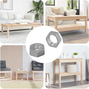 vidaXL Porcas Hexagonais 2 pcs Prateado M6 Aço