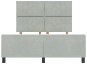 Estrutura de Cama vidaXL Cinza Claro 140x190 cm Veludo