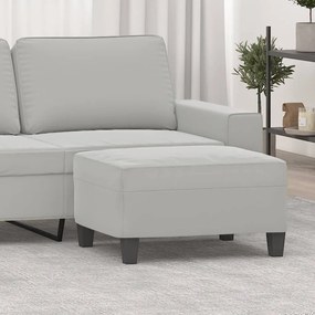 vidaXL Apoio de pés 70x55x41 cm tecido de microfibra cinzento-claro