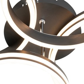 Candeeiro de Teto Preto com LED Dimerizável 3 Níveis 4 Luzes - Navara Design