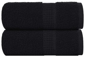 vidaXL Toalhas de mãos 2 pcs 30x30 cm 360 g/m2 100% algodão preto