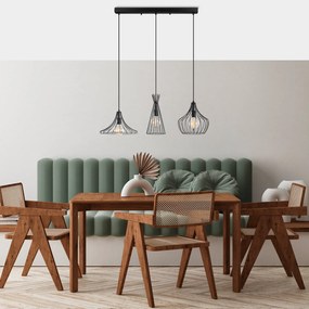 Candeeiro de Teto Mezopotamya – Preto – 55 cm de Diâmetro, 113 cm de A