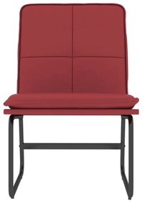 Cadeira Nalu Lounge em Couro Artificial - Vermelho Tinto - Design Mode