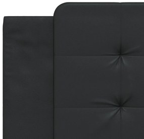 Estrutura de cama c/ cabeceira 180x200cm couro artificial preto