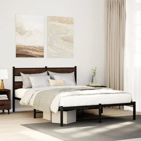 vidaXL Cama sem colchão com cabeceira 140x200 cm carvalho castanho