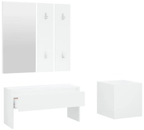 Conjunto de móveis de corredor derivados de madeira branco