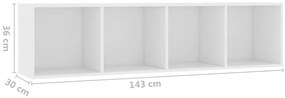 Estante/móvel de TV 143x30x36 cm branco