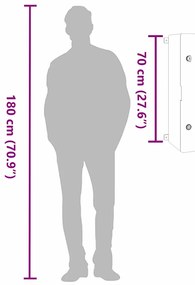 Armário de Controle IP65 Impermeável Cinza 50x24,5x70 cm Plástico ABS