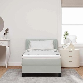 Cama Box Spring com Colchão VidaXL Cinza Claro 90x200 cm Veludo