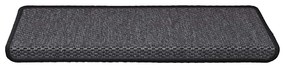 Tapetes escada adesivos aspeto sisal 30pcs 65x21x4 cm antracite