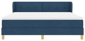 Cama Box Spring com Colchão - Azul, 180x200 cm, Tecido