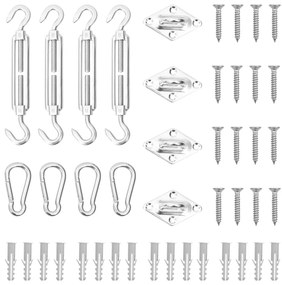 12 pcs conjunto de acessórios p/ para-sol vela aço inoxidável