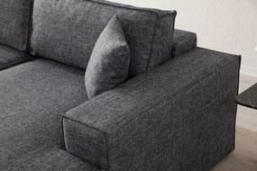 Sofá-Cama de Canto Pırlo – Cinzento Escuro – 260x78x170 cm