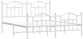Estrutura de cama com cabeceira e pés 183x213 cm metal branco