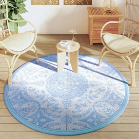Tapete de exterior Ø160 cm ARAKIL PP azul-bebé