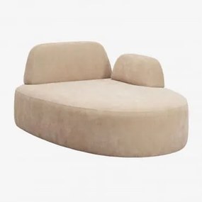 Módulo Chaise Longue Direito Com Braço Para Sofá Modular Estofado Giorgia Chenille Castanho Areia Claro - Sklum