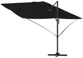 Guarda-Sol Cantilever Roma Preto 352x251x260 cm em Alumínio