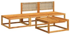 4 pcs conjunto de sofás de jardim com almofadões acácia maciça