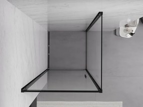 Mexen Exo-B cabine de duche com porta giratória 90 x 90 cm, transparente, preta - 817-090-090-70-00