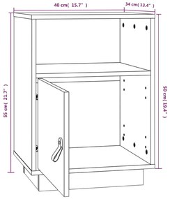 Mesas de cabeceira 2 pcs 40x34x55 cm pinho maciço branco