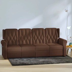 vidaXL Poltrona massagens 4 lug. reclinável castanho brilhante