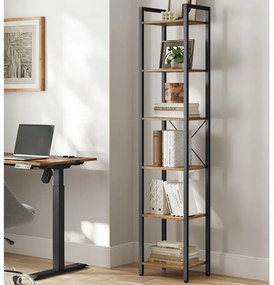 Estante de livros 40 x 30 x 187,5 cm Preto e nogueira escuro