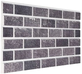 Painéis de parede 3D c/ design tijolos pretos/cinzas 10 pcs EPS