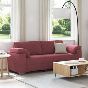 Sofá de 3 Lugares vidaXL Vermelho Vinho 178 cm em Tecido