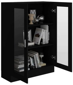 Armário vitrine 82,5x30,5x115 cm derivados de madeira preto