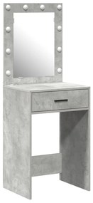 Mesa de Maquilhagem  com Luzes LED em Cinza Concreto, 50x41x135 cm