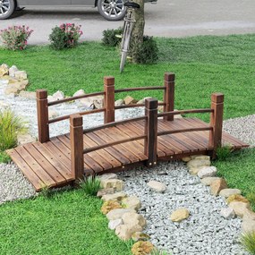 Ponte de Jardim de Madeira com Corrimão Ponte para Lago 181 kg Ponte D