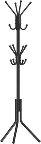 Cabide de metal 48 x 43 x 175 cm com ganchos, para a sala de estar Preto