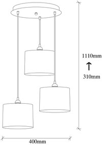 Candeeiro Berceste – Branco – 40 cm de diâmetro, 111 cm de altura