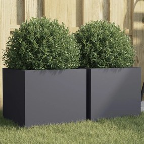 Vasos/floreiras 2 pcs 32x30x29 cm aço antracite