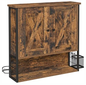 Armário de parede para casa de banho com portas e prateleiras ajustáveis. | VASAGLE | 60 x 16 x 60 cm | preto | BBK123B01.