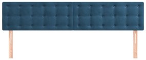 Cabeceira de cama 2 pcs veludo 100x5x78/88 cm azul-escuro