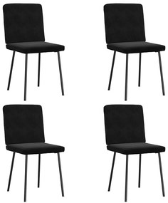 Cadeiras de jantar 4 pcs veludo preto