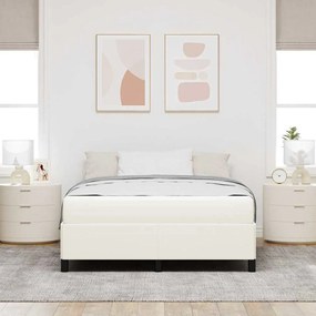 Estrutura da Cama Creme 140 x 200 cm Tecido de veludo côtelé
