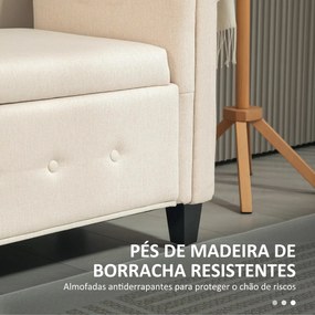 Banco com Arrumação – Bellagio – 146,5x49x74,5 cm – Bege – Tecido de L