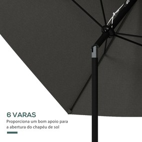 Outsunny Chapéu de Sol de Jardim 300x200x248 cm Proteção UV50+ Chapéu