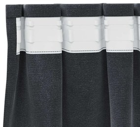 Cortinas Blackout vidaXL com fita na parte superior 2 pcs Veludo Cinza