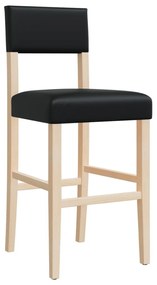 Cadeiras de bar 2 pcs seringueira maciça e couro artificial