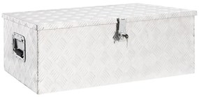 Caixa de arrumação 90x47x33,5 cm alumínio prateado