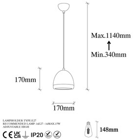 Chandelier Mugo – Preto e Dourado – 17 x 17 cm