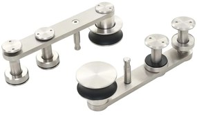 Kit ferragens p/ porta deslizante 183cm aço inoxidável prateado